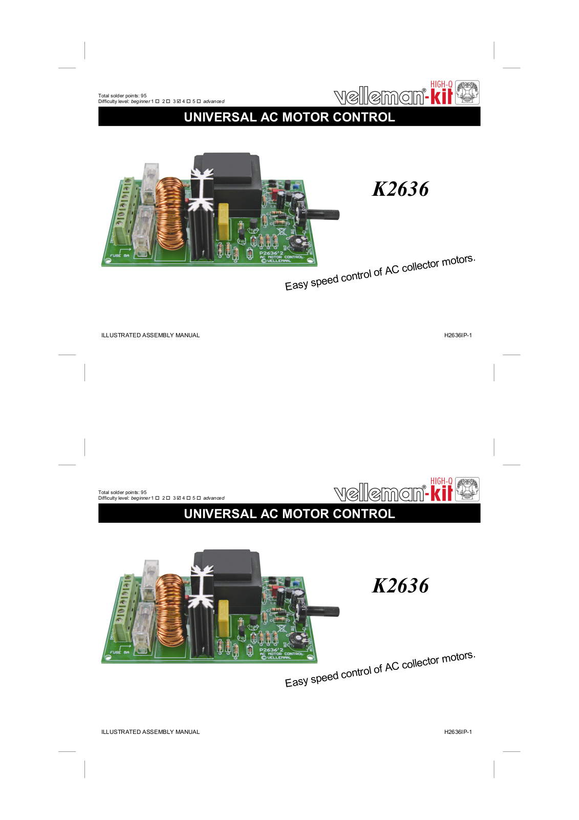 Velleman K2636 Assembly instructions