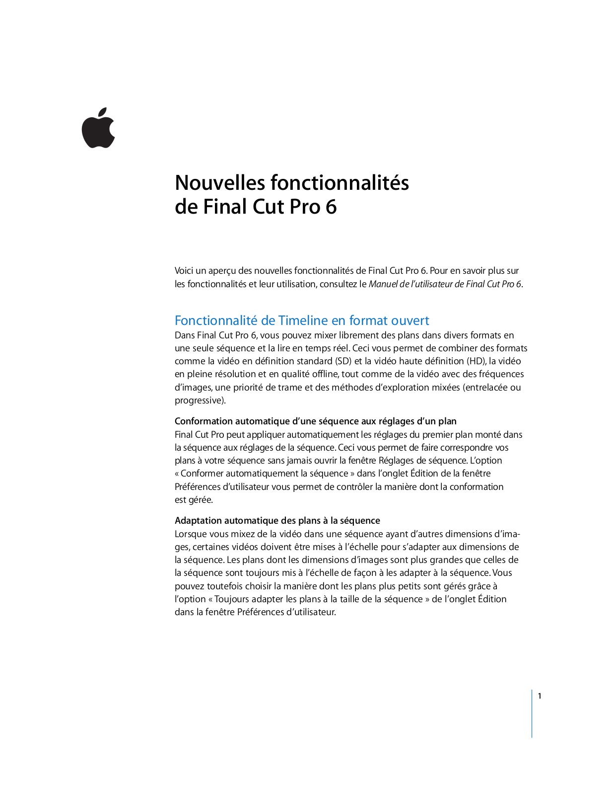 Apple FINAL CUT PRO 6 Functions Manual