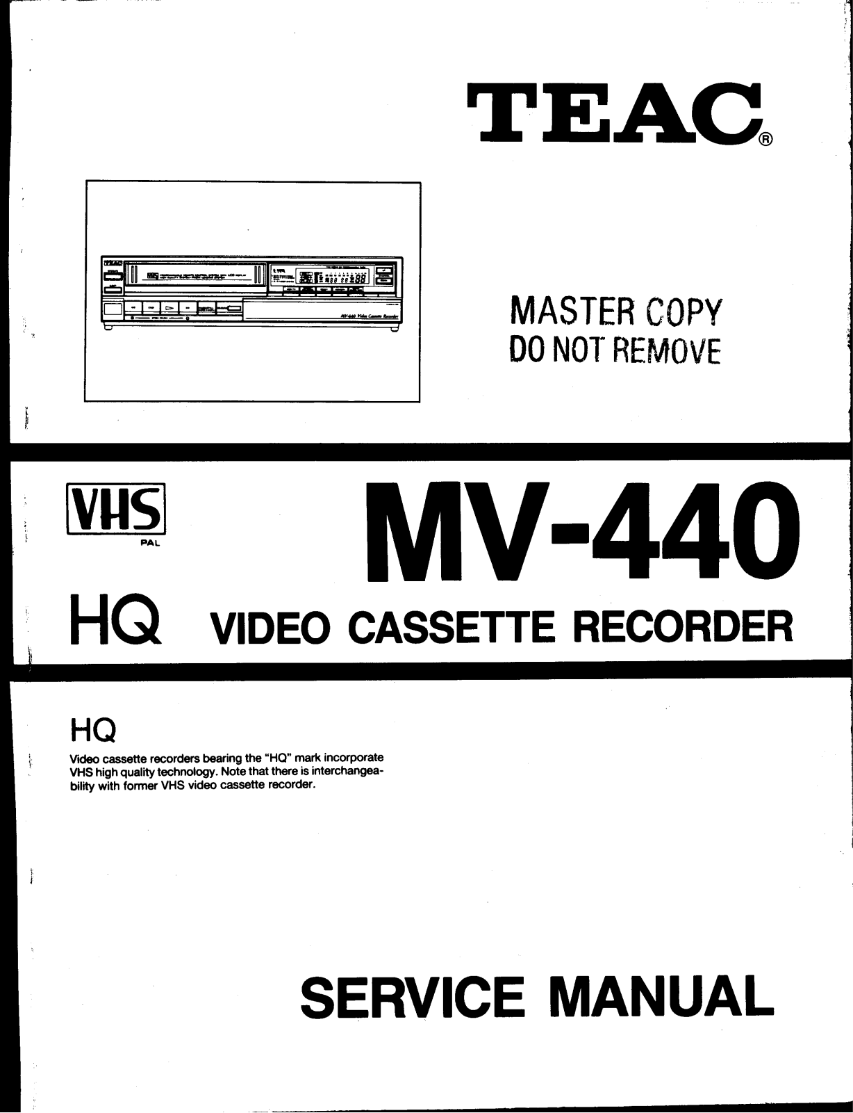 TEAC MV-440 Service manual