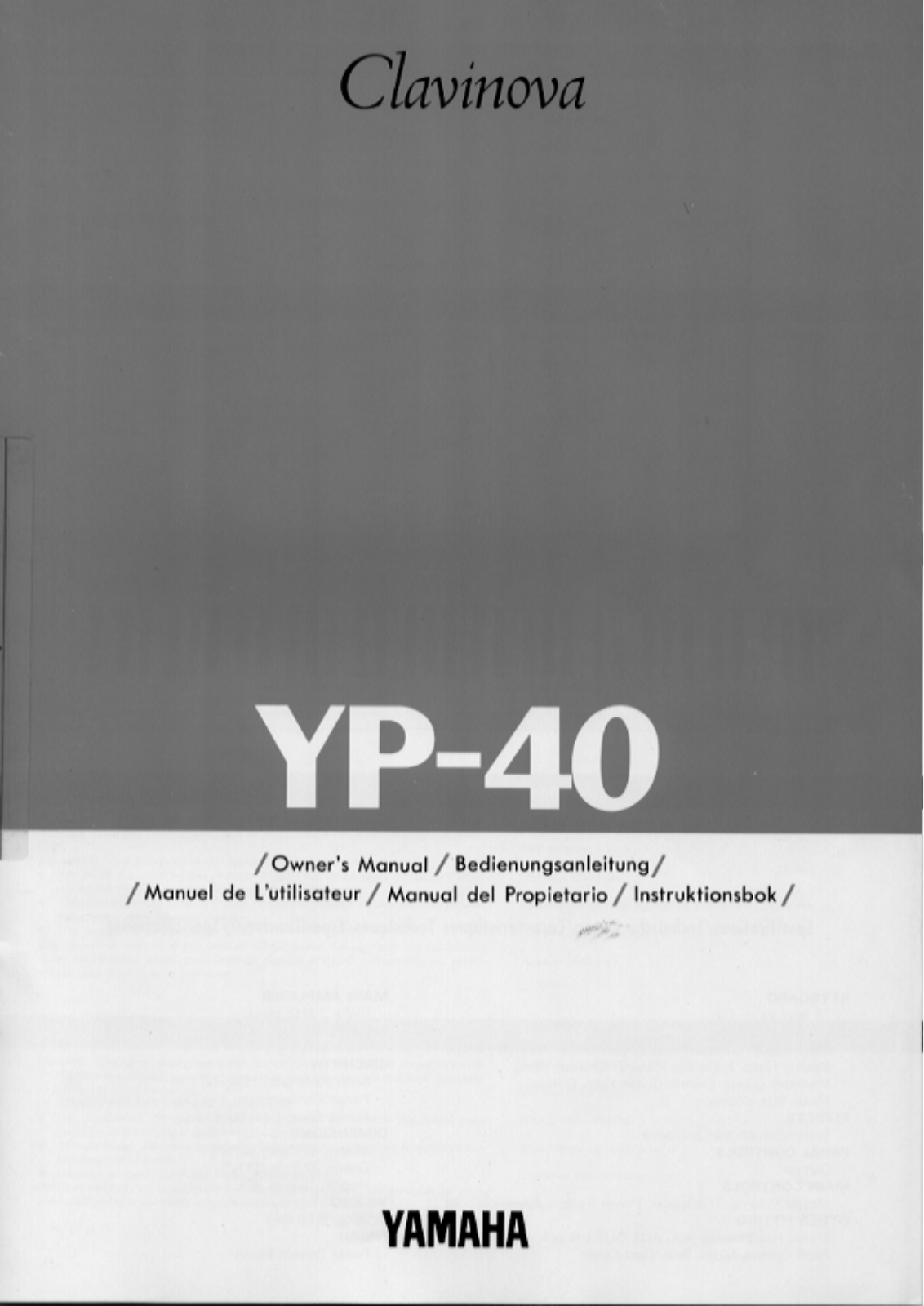 Yamaha YP40E, YP40 User Manual