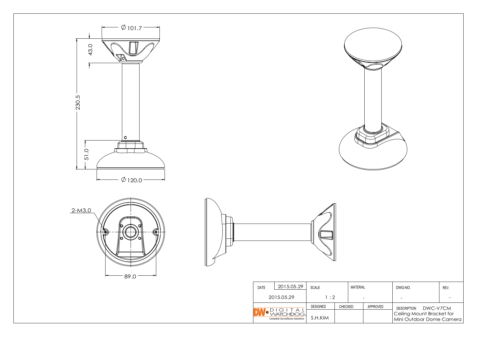 Digital Watchdog DWC-V7CM Specsheet