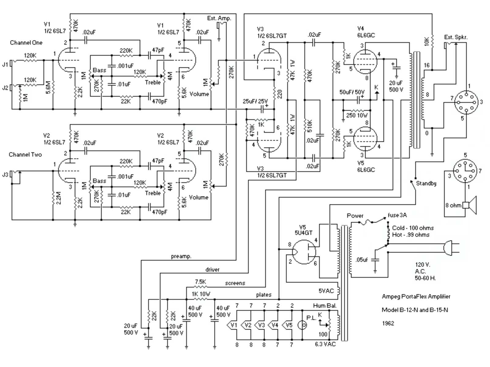 Ampeg b12n jp schematic