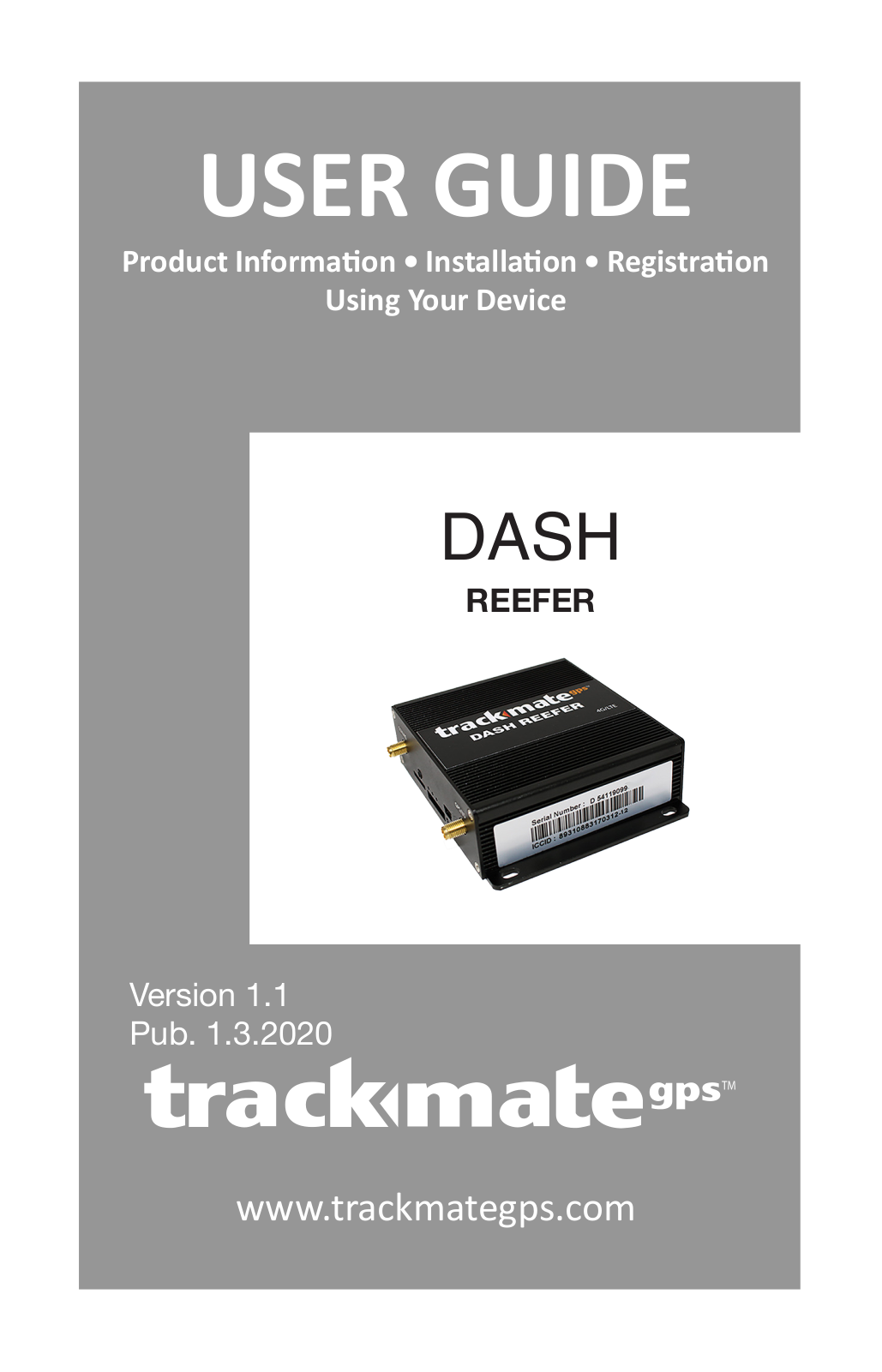 TRACKMATE GPS DASH REEFER User Manual