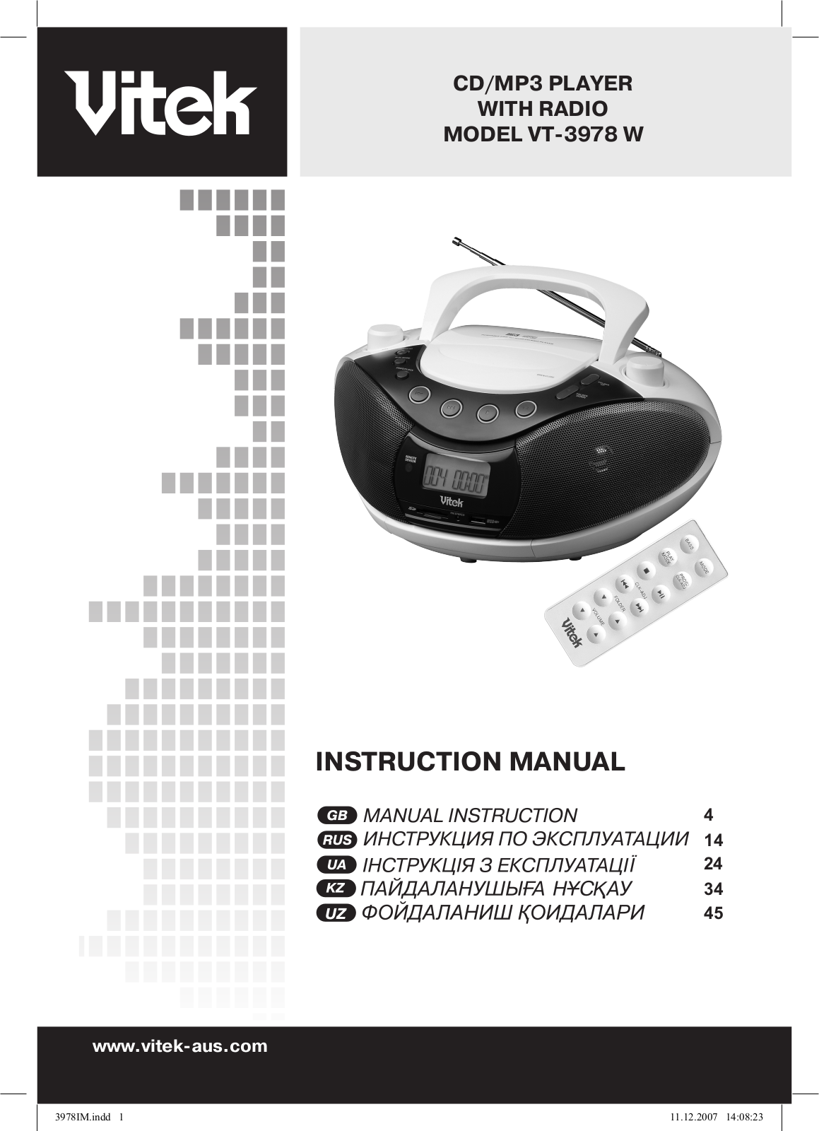 Vitek VT-3978 W User Manual