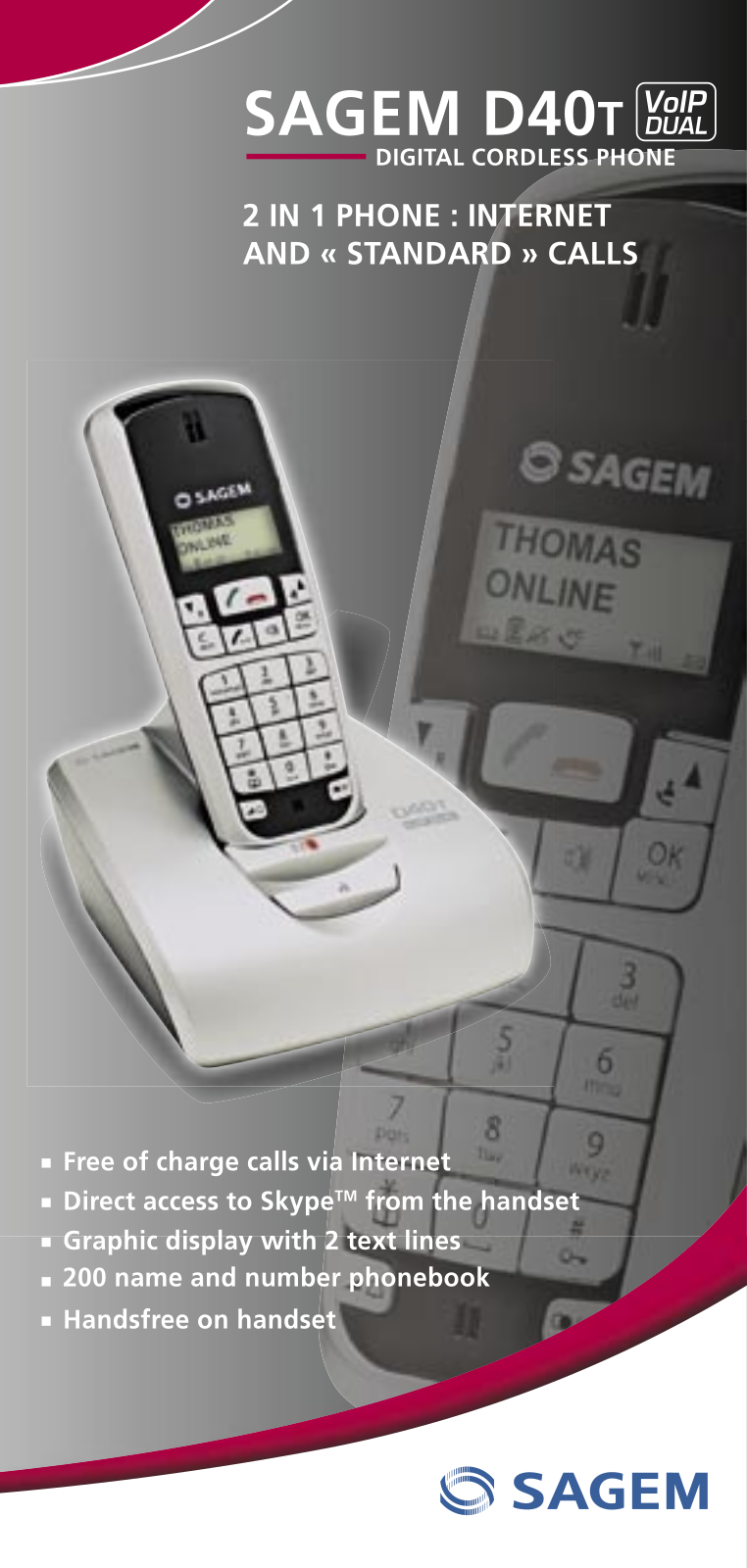 Sagem D40T User Manual