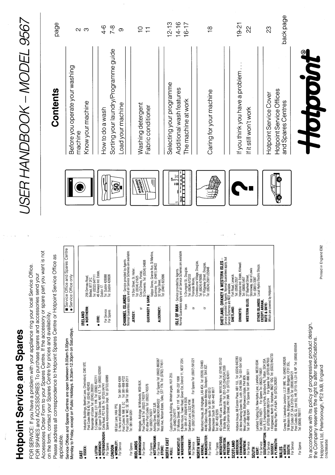 Hotpoint 9567 User Manual