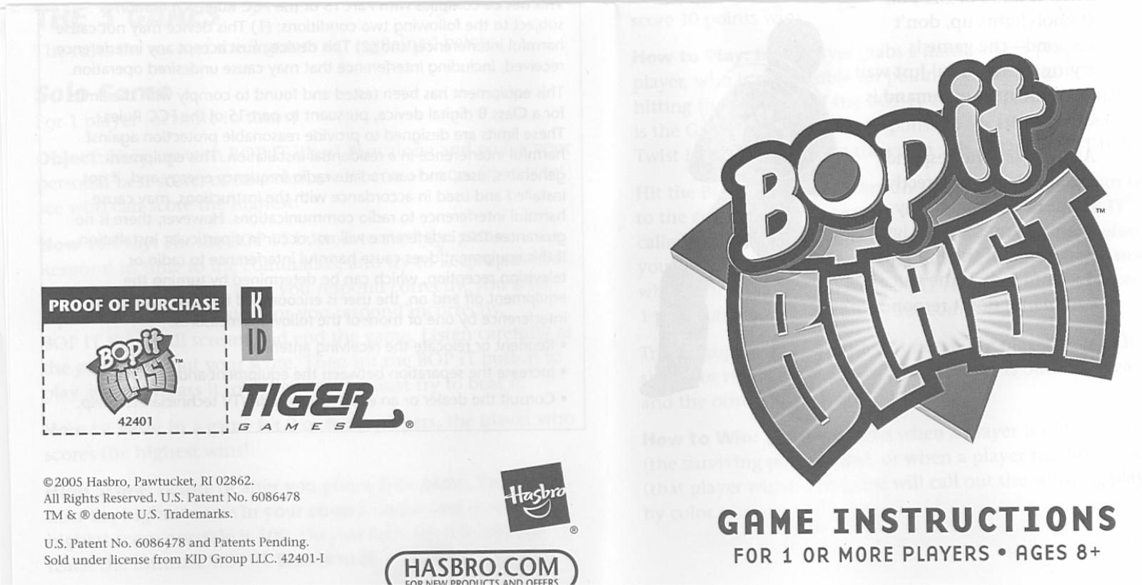 HASBRO Bop It Blast User Manual