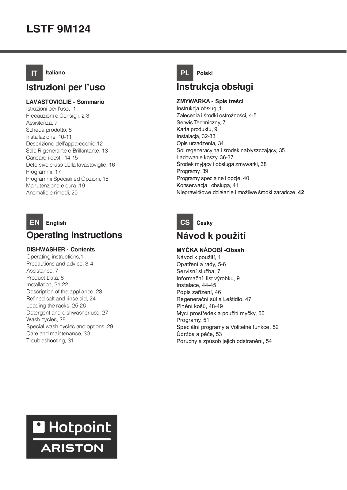 Hotpoint LSTF 9M124 C EU User Manual