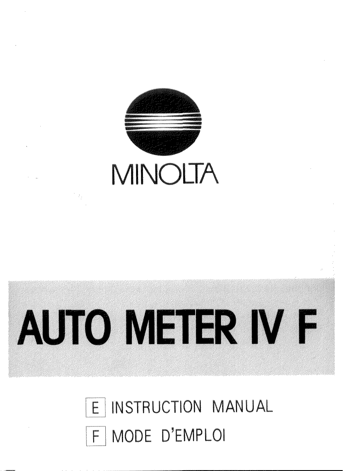 Konica Minolta AUTO METER IVF User Manual