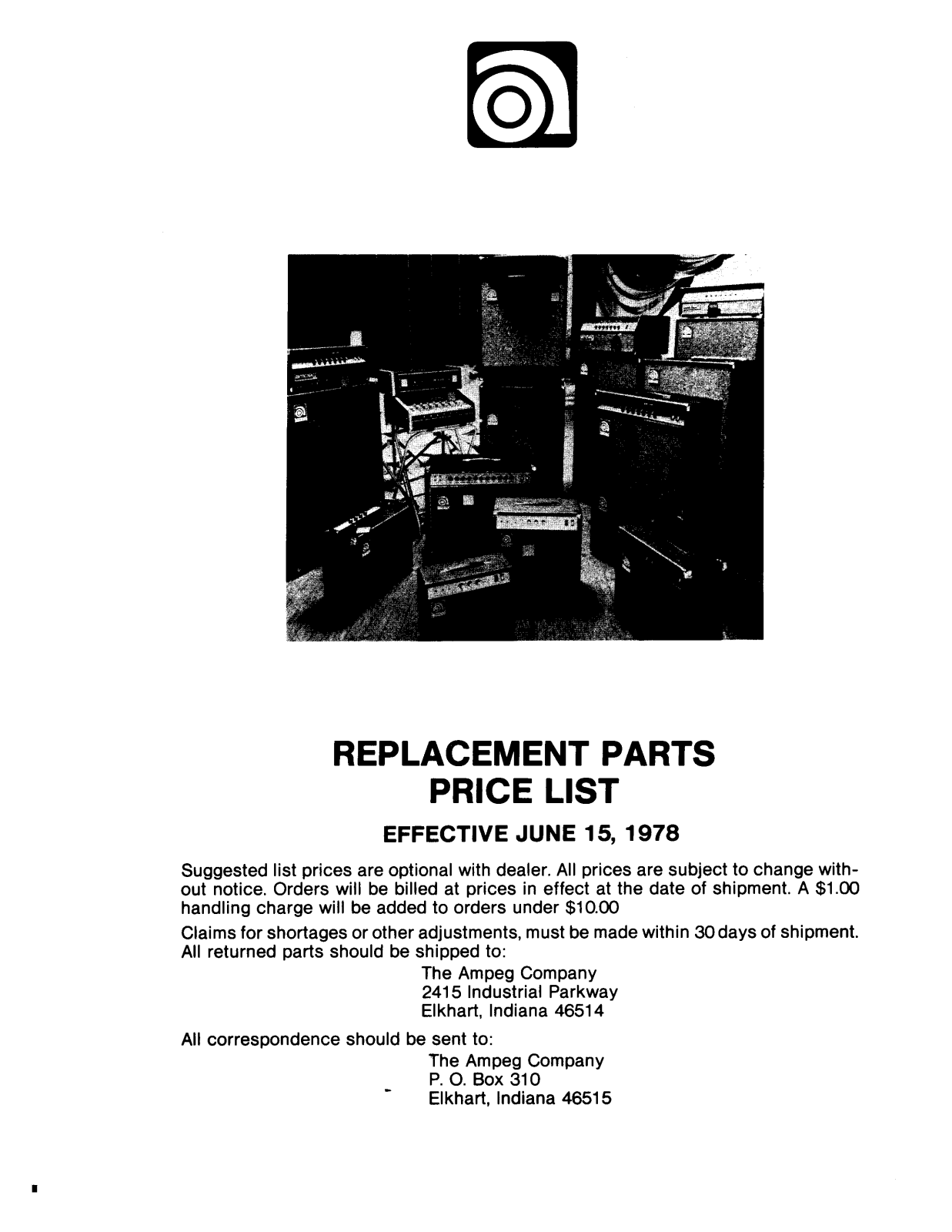 Ampeg Replacement-Partlist Service guide - ManualMachine.com