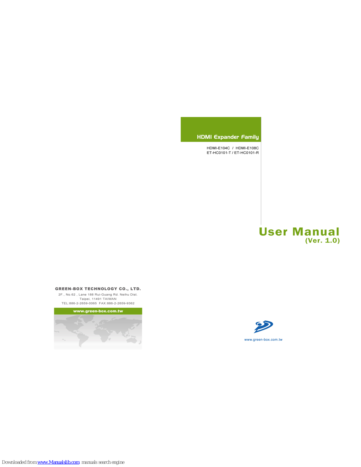 Green-Box Technology HDMI-E104C, HDMI-E108C, ET-HC0101-R, ET-HC0101-T User Manual