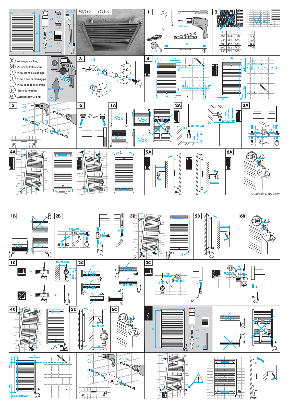 ACOVA SL-170-060, SL-080-050 User Manual