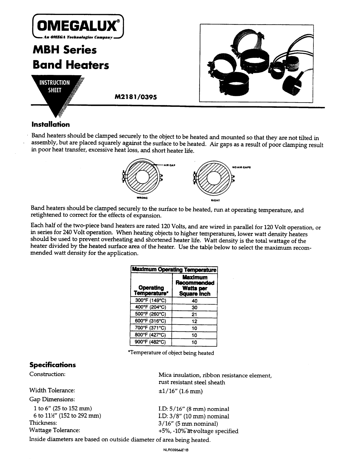 Omega Products MBH Installation  Manual