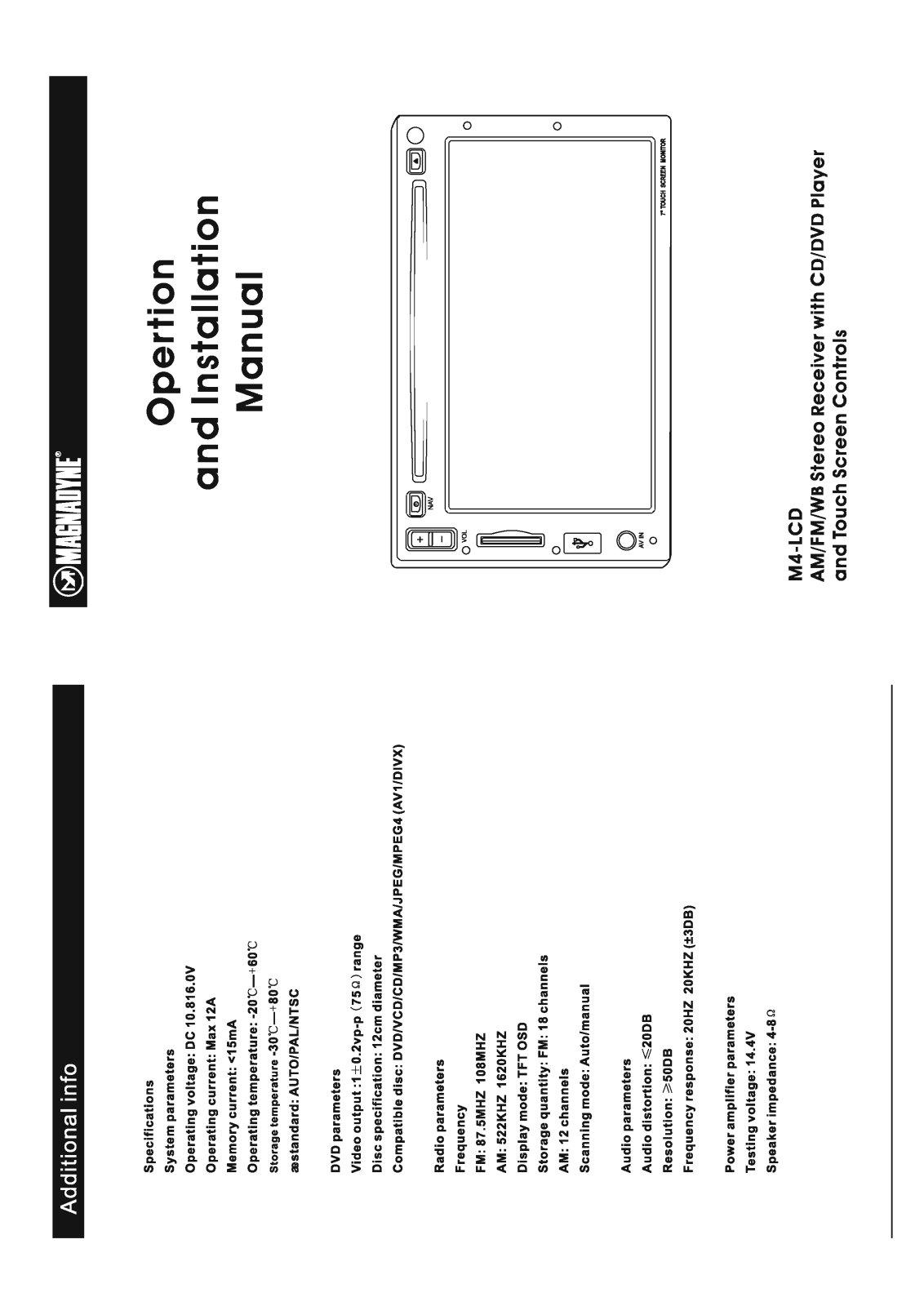 Magnadyne M4 LCD User Manual