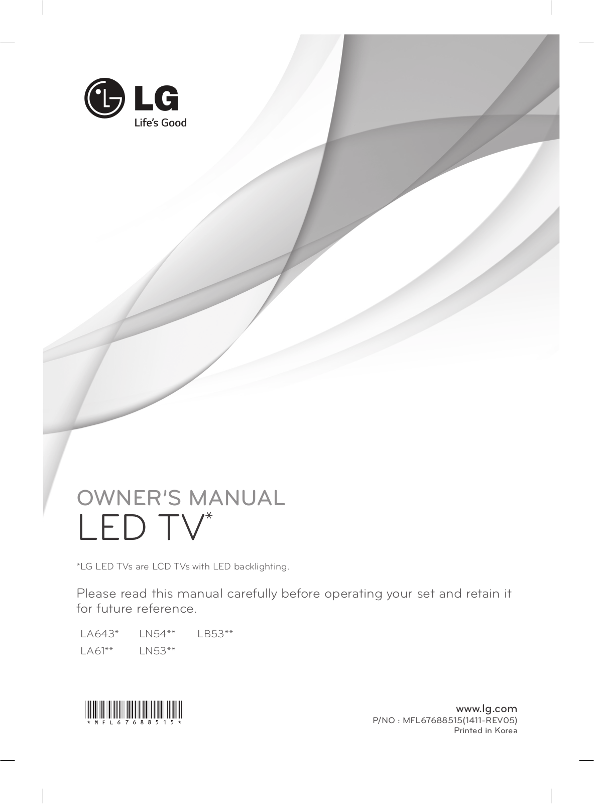 LG 32LN540B, 37LN540B, 32LN5403 User manual