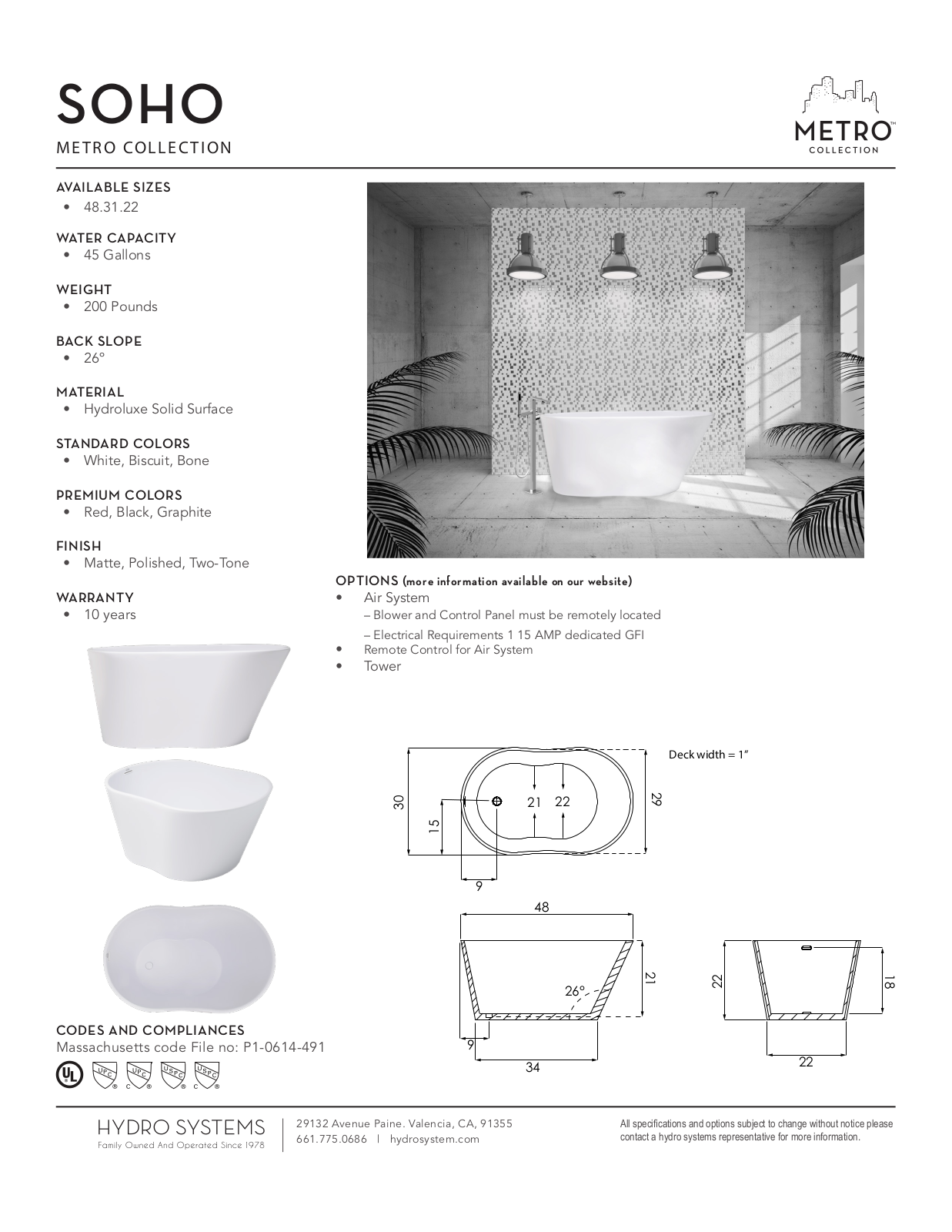 Hydro Systems HYDR2366 Specifications - ManualMachine.com