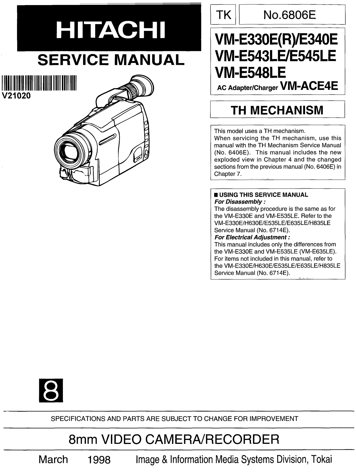 Hitachi 6806E Service Manual