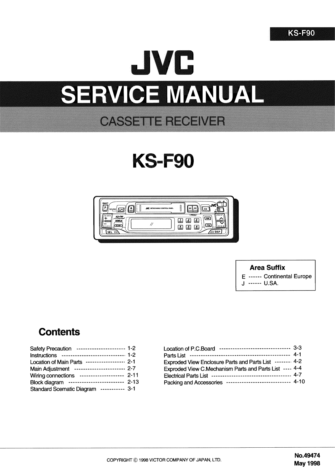 JVC KS-F90E, KS-F90J Service Manual