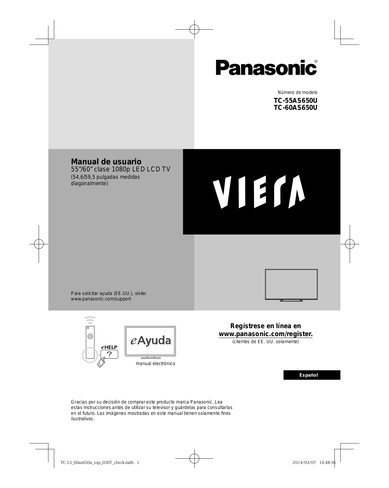 Panasonic tc-50as650 Operation Manual