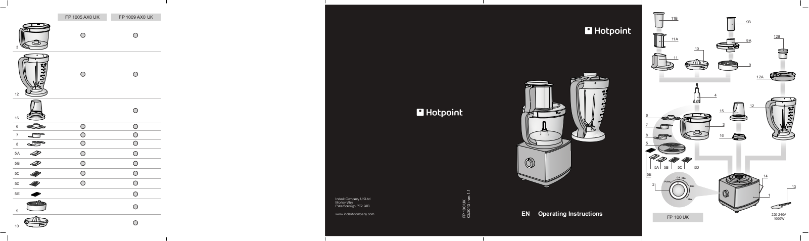 Hotpoint FP 100 UK Instruction booklet
