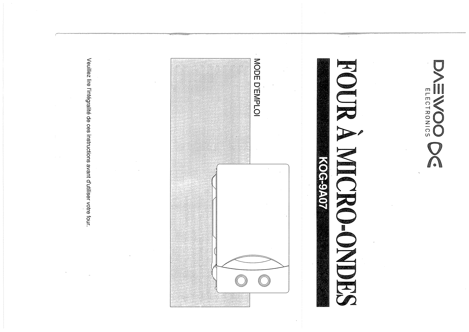 DAEWOO KOG9A27W, KOG9A27 User Manual