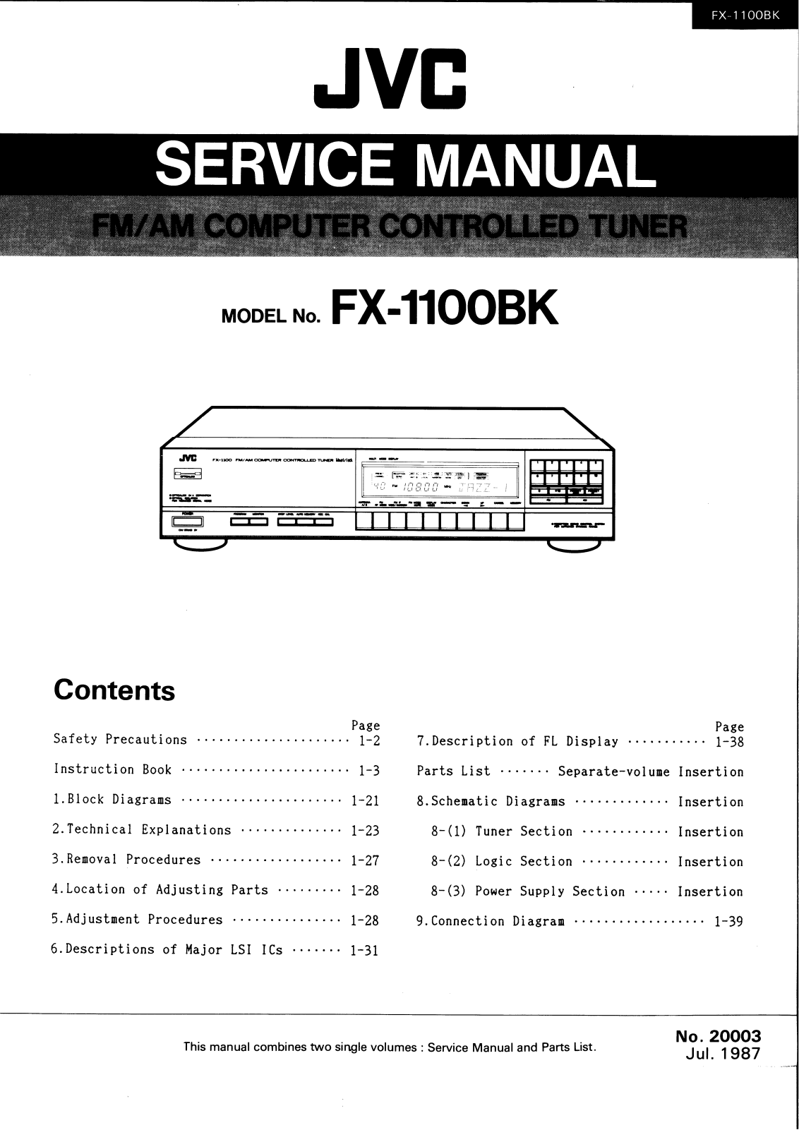 JVC FX-1100-BK Service manual