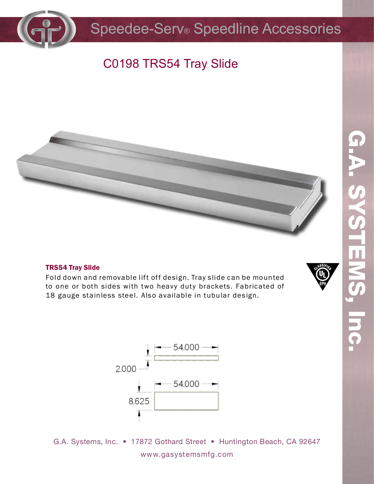 Ga Systems TRS54 User Manual