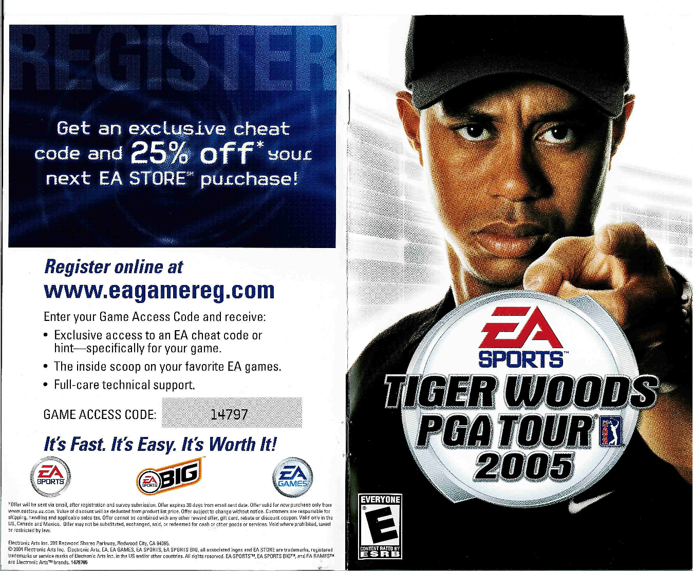 Games PS2 TIGER WOODS-PGA TOUR 2005 User Manual
