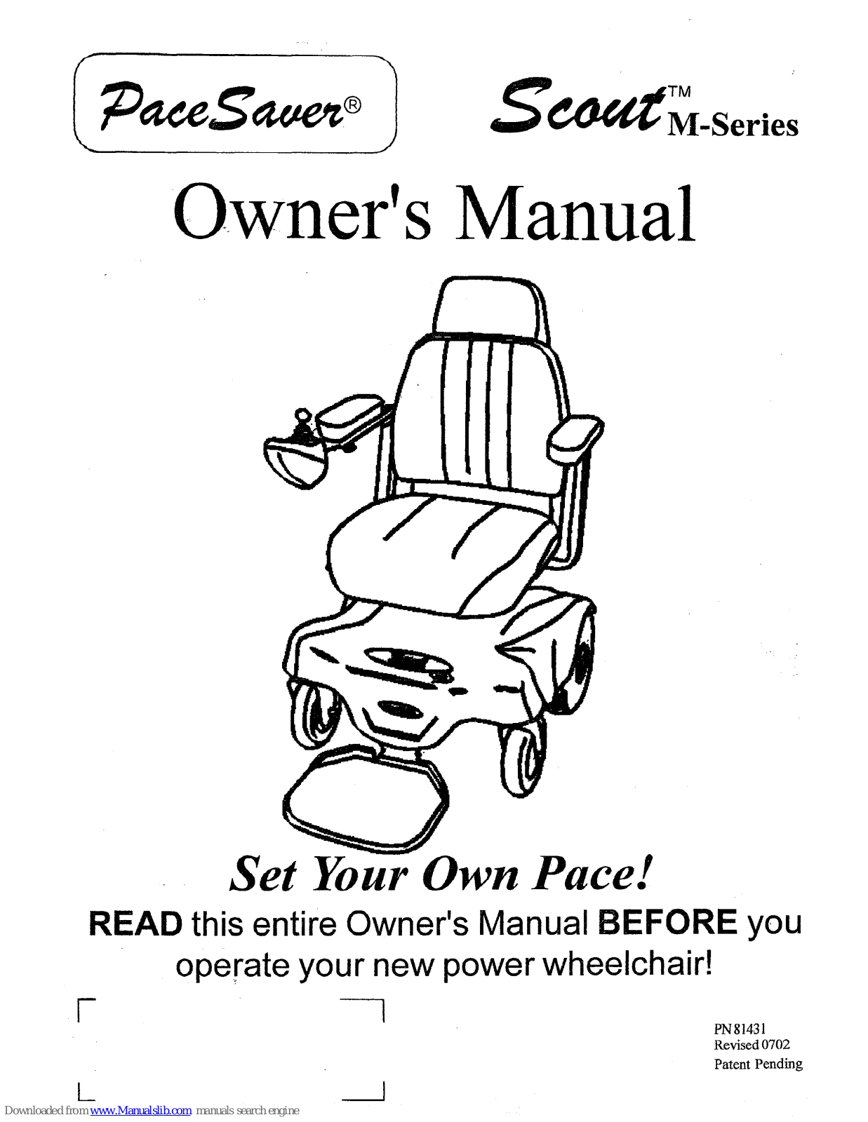 PaceSaver Scout M-300, Scout M-350 Owner's Manual - ManualMachine.com