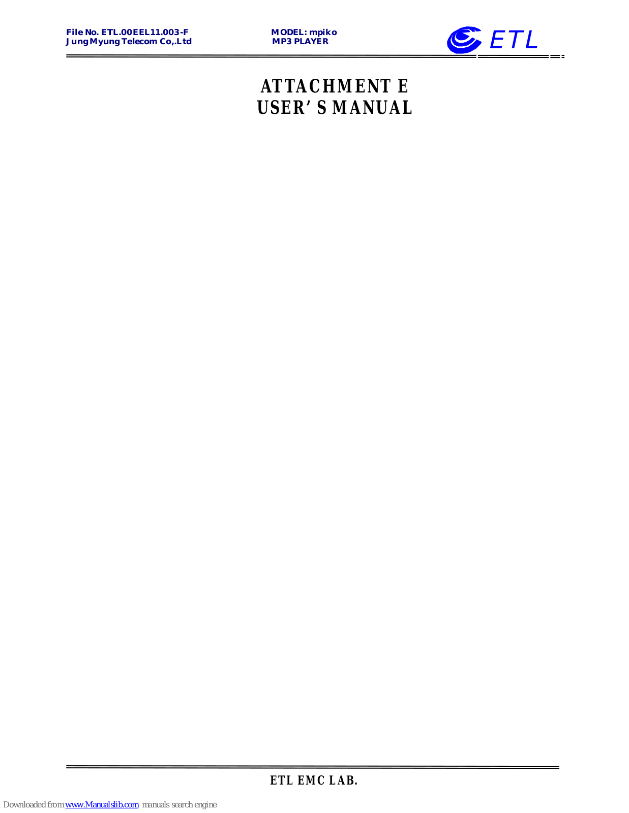 ETL mpiko User Manual - ManualMachine.com