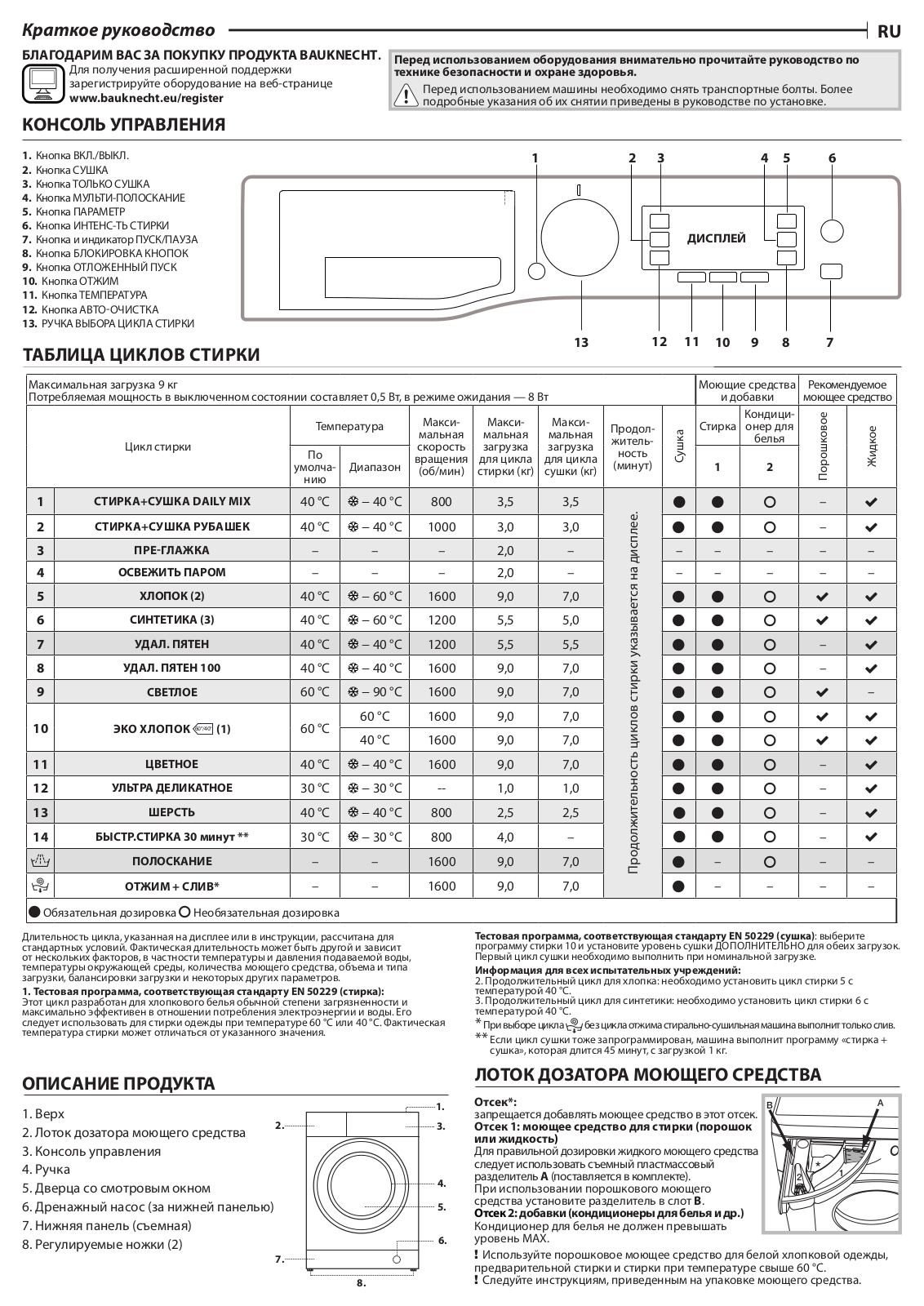 BAUKNECHT WATK Sense 97D6 IL Daily Reference Guide