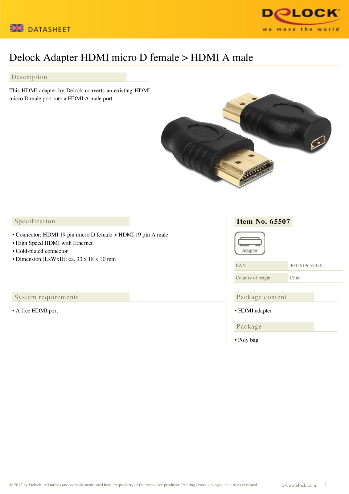 DeLOCK 65507 User Manual