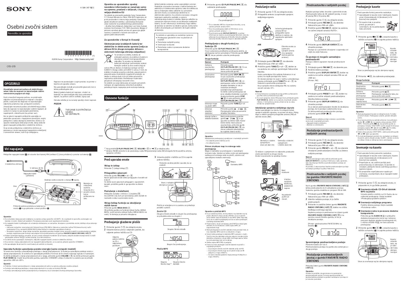 Sony CFD-S70 User Manual