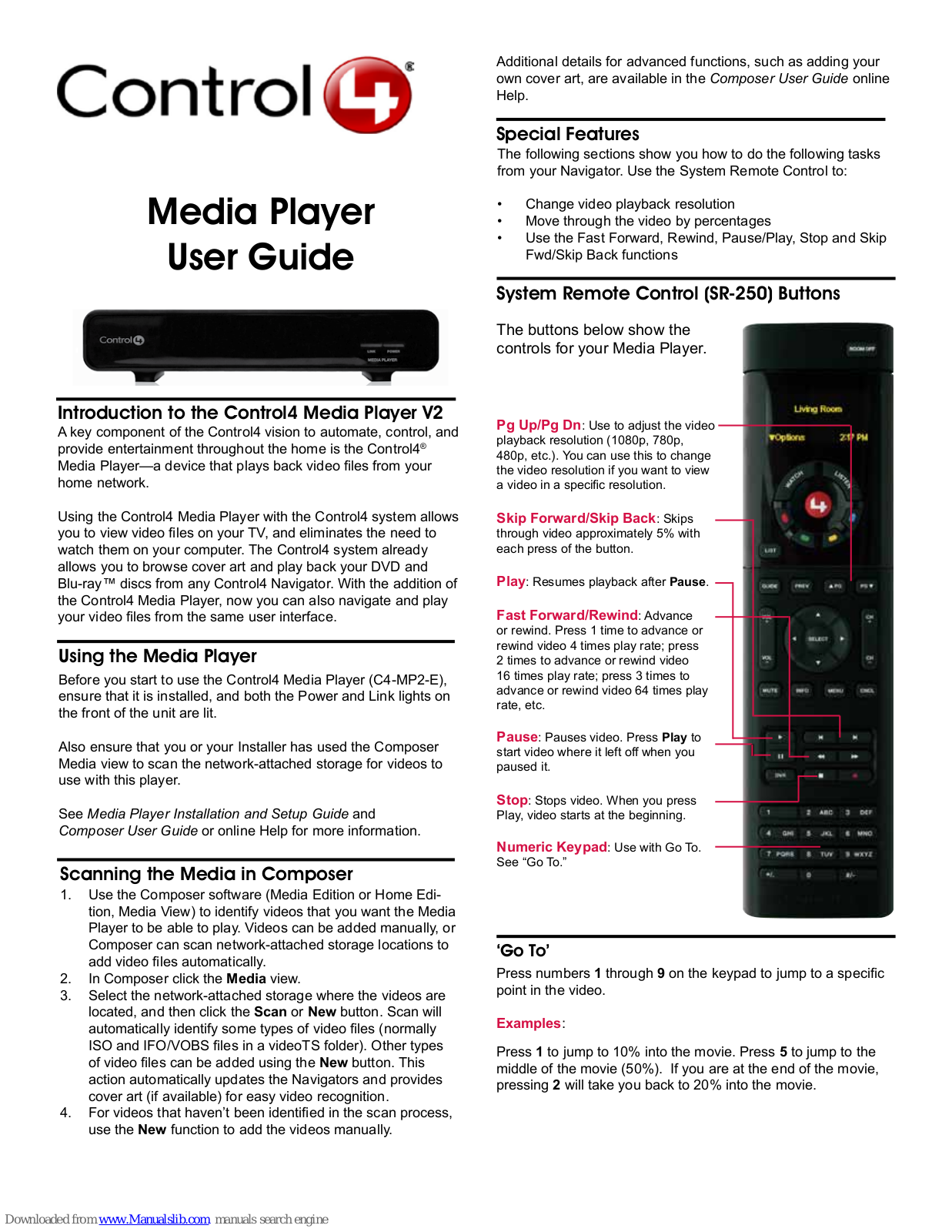 Control 4 C4-MP2-E User Manual