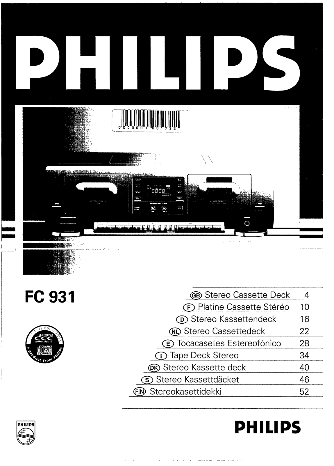 Philips FC931/01S, FC931/00S, FC931 User Manual