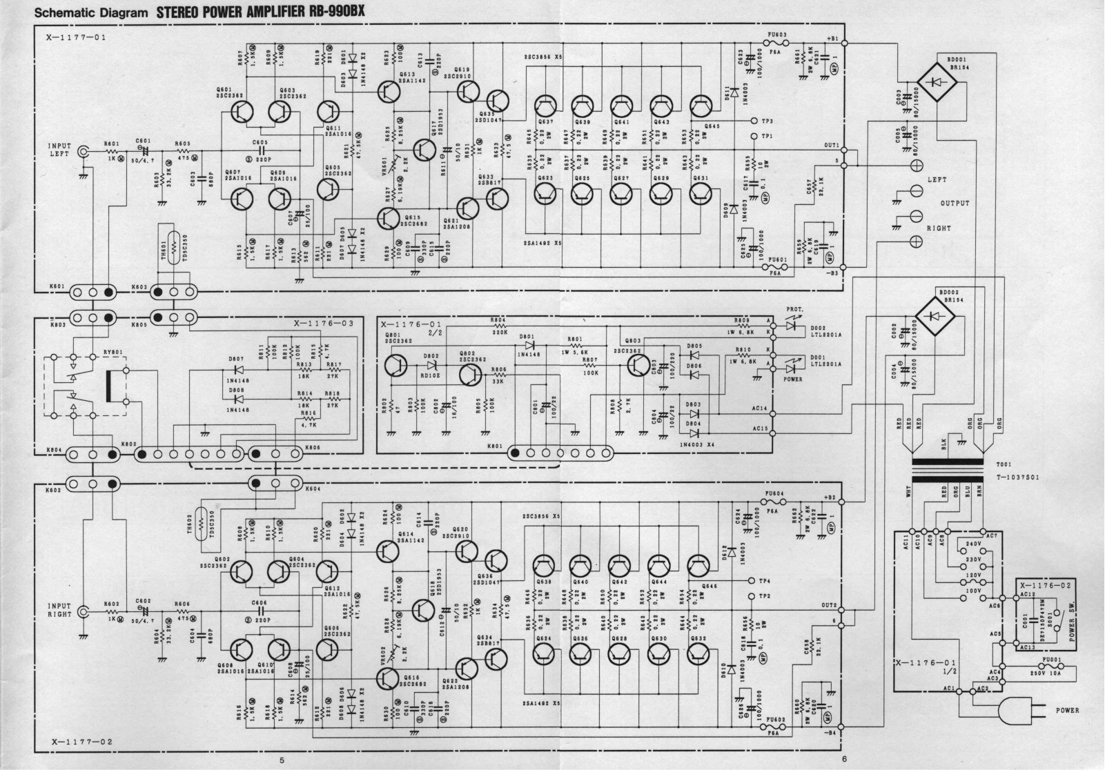 Rotel RB-990-BX Schematic