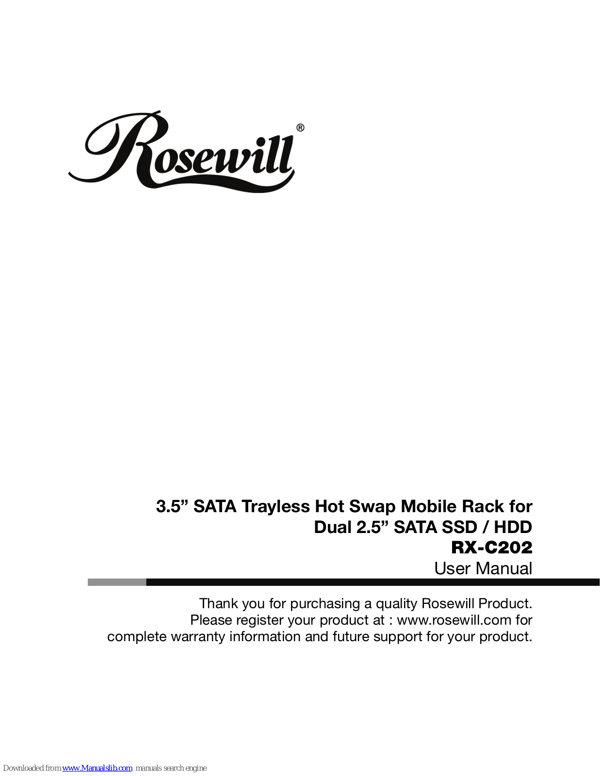 Rosewill RX-C202 User Manual