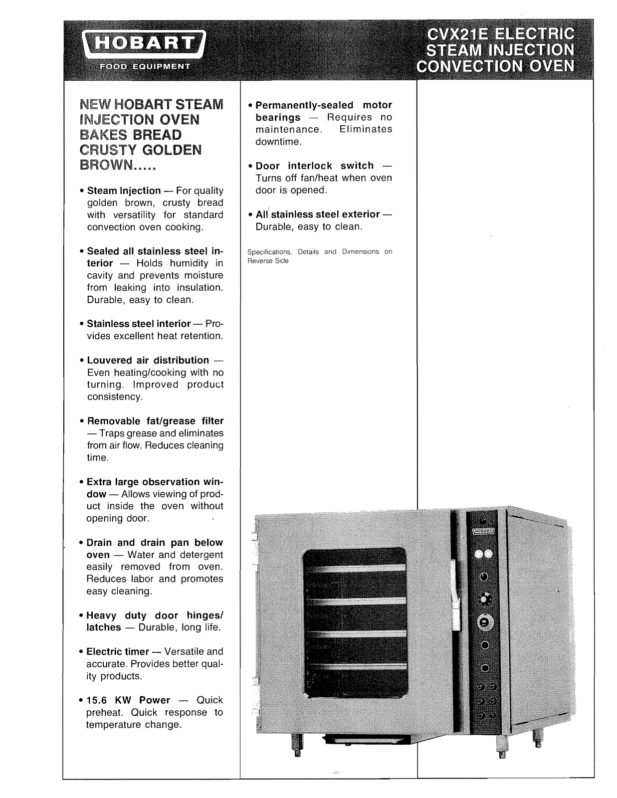 Hobart Food Machines CVX21E User Manual