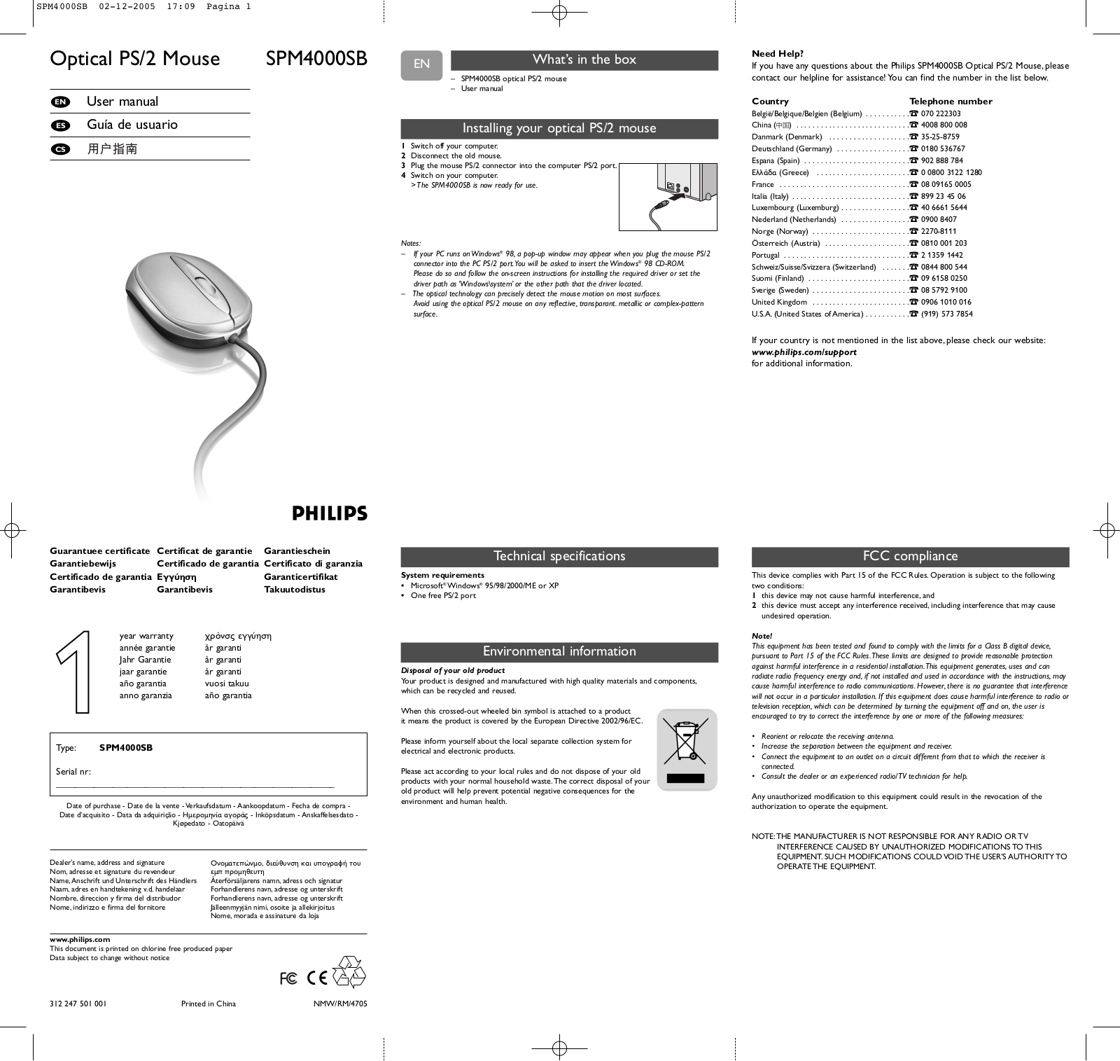 Philips SPM4000SM, SPM4000SB User Manual