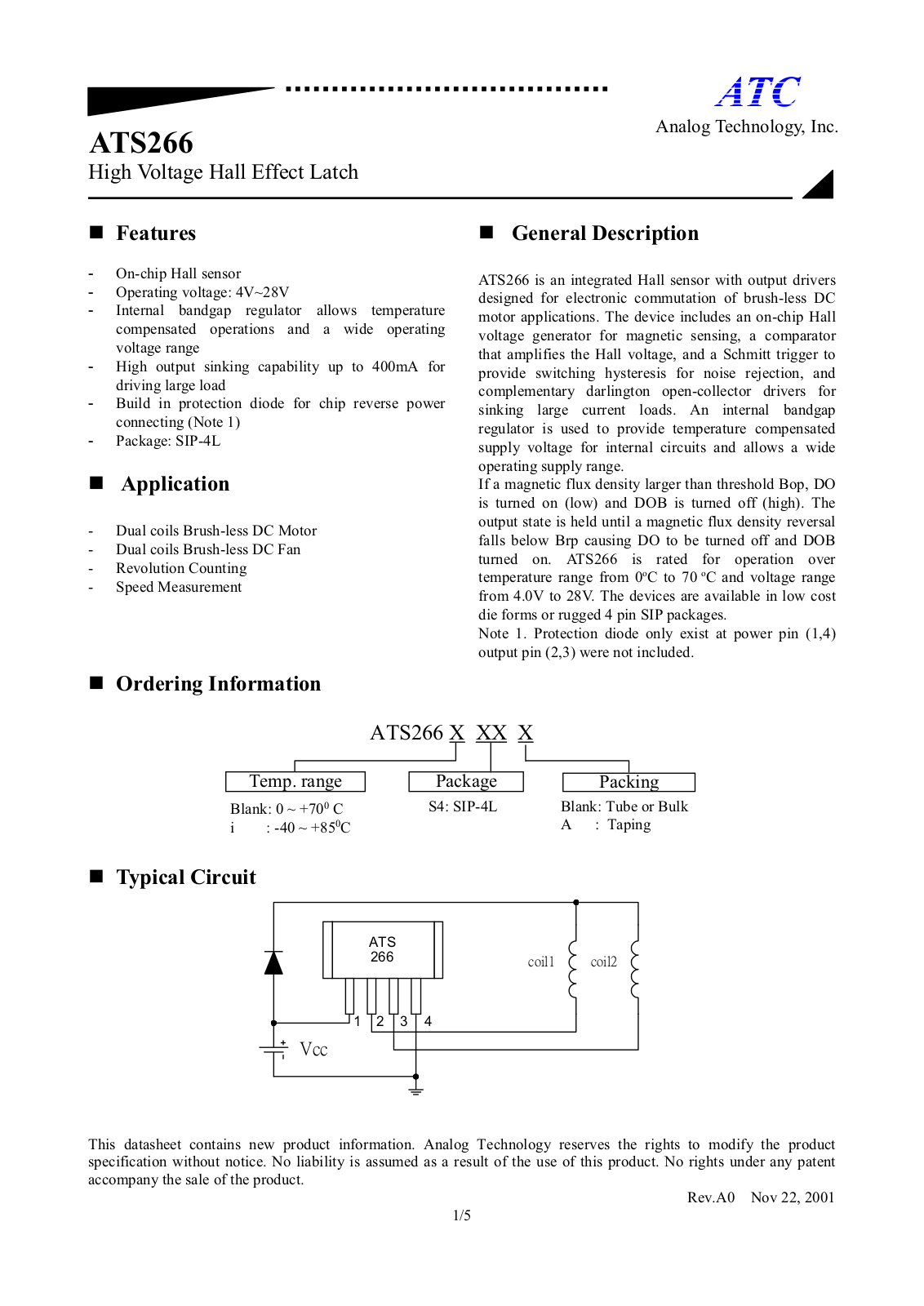 ATC ATS266IS4, ATS266S4A, ATS266S4, ATS266IS4A Datasheet