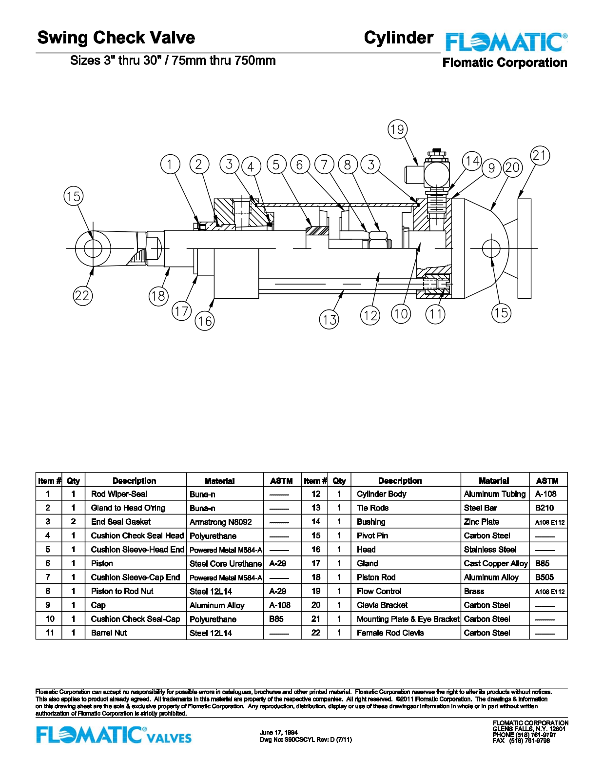 Flomatic Cylinder Shematics