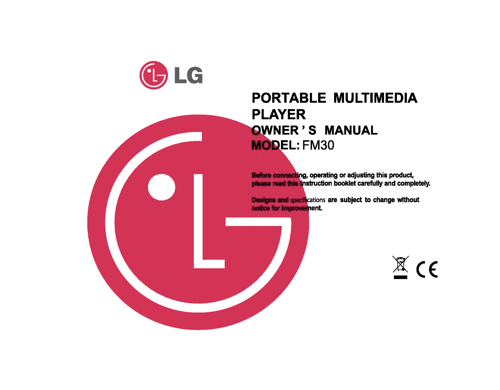LG MF-FM30S1W User manual