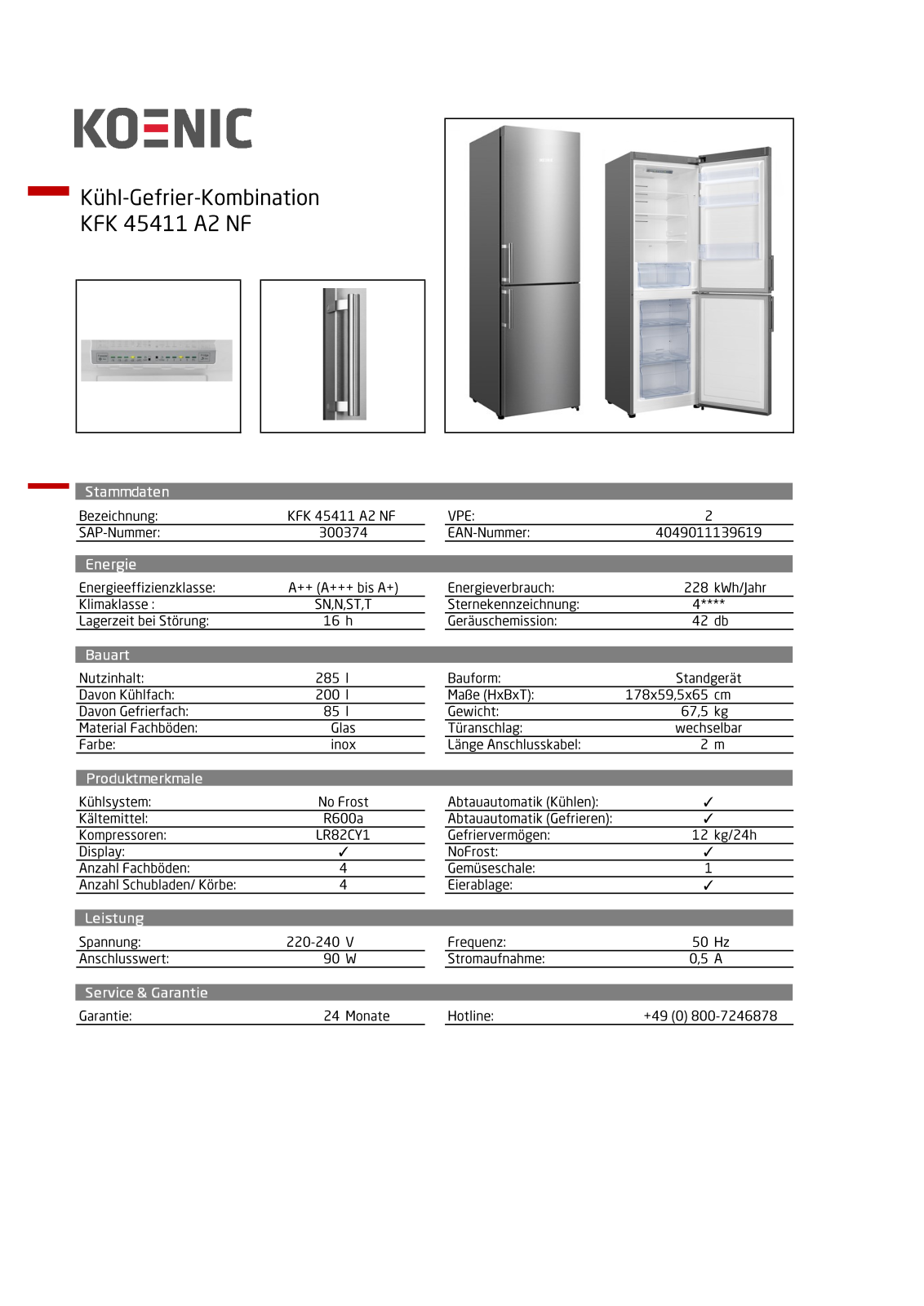 Koenic KFK 45411 A2 User Manual