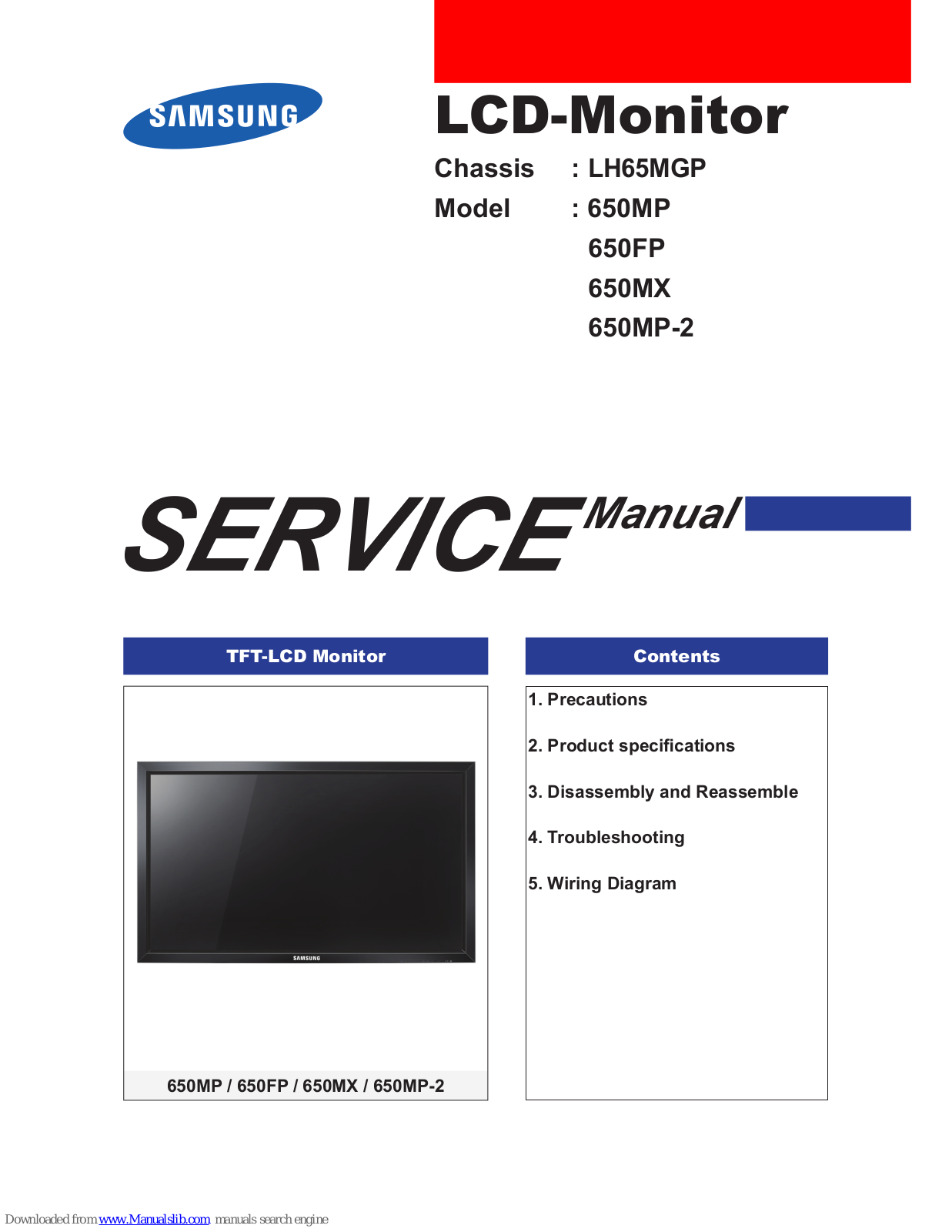 Samsung 650FP, 650MP, 650MX, 650MP-2 Service Manual