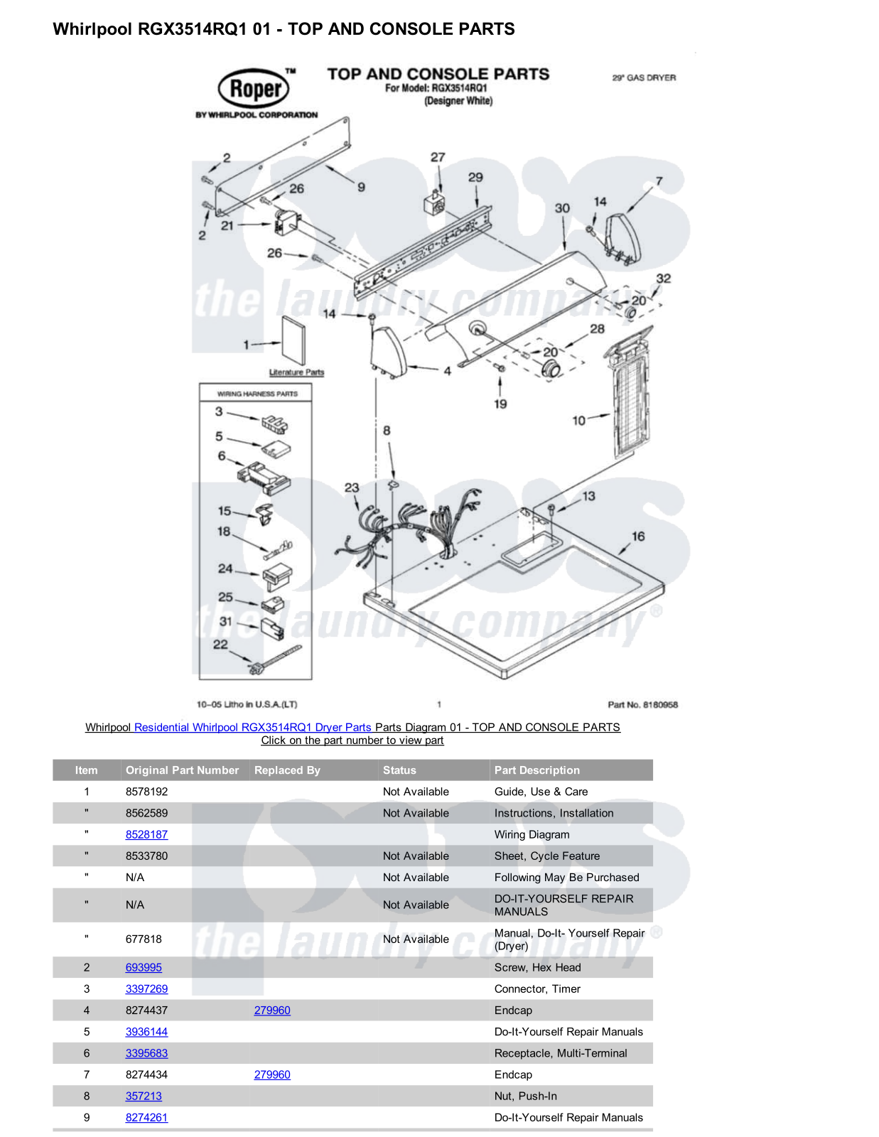 Whirlpool RGX3514RQ1 Parts Diagram