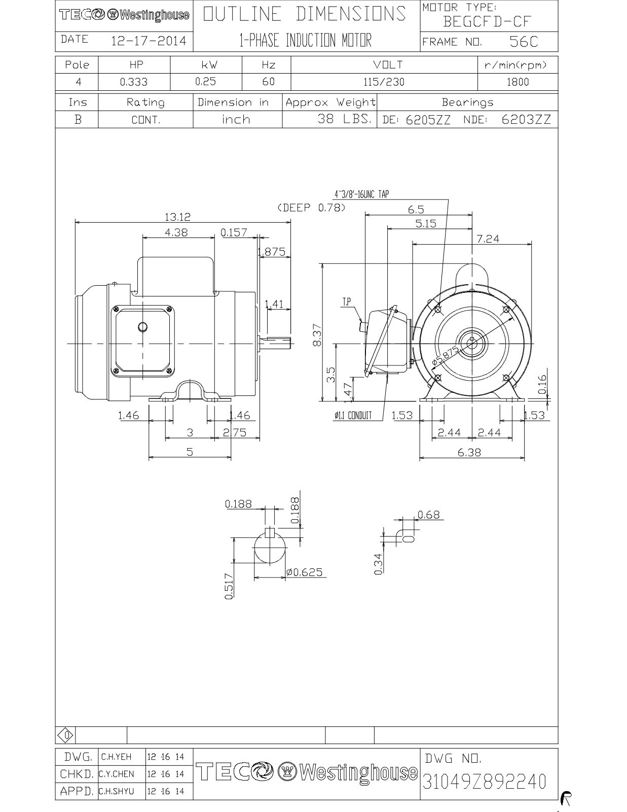 Teco S0/34C Reference Drawing