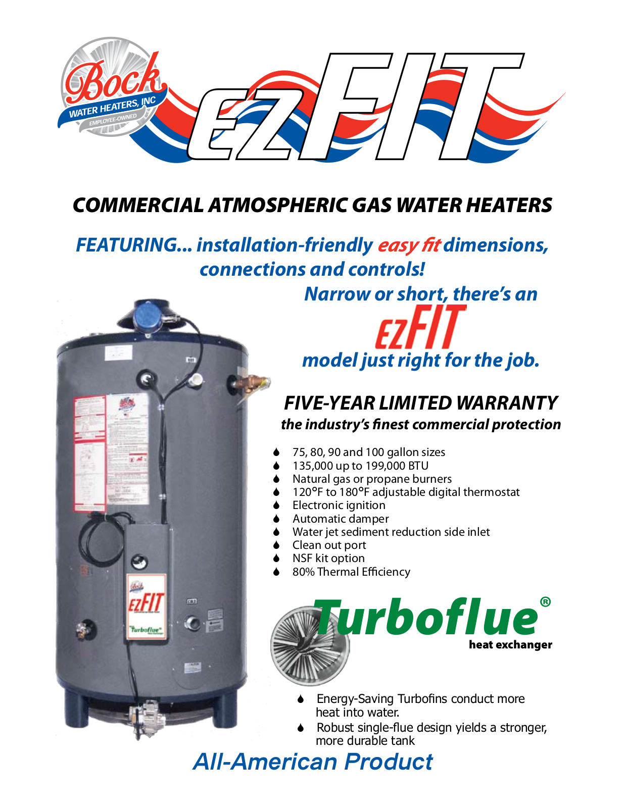 Bock Water heaters EZFIT User Manual