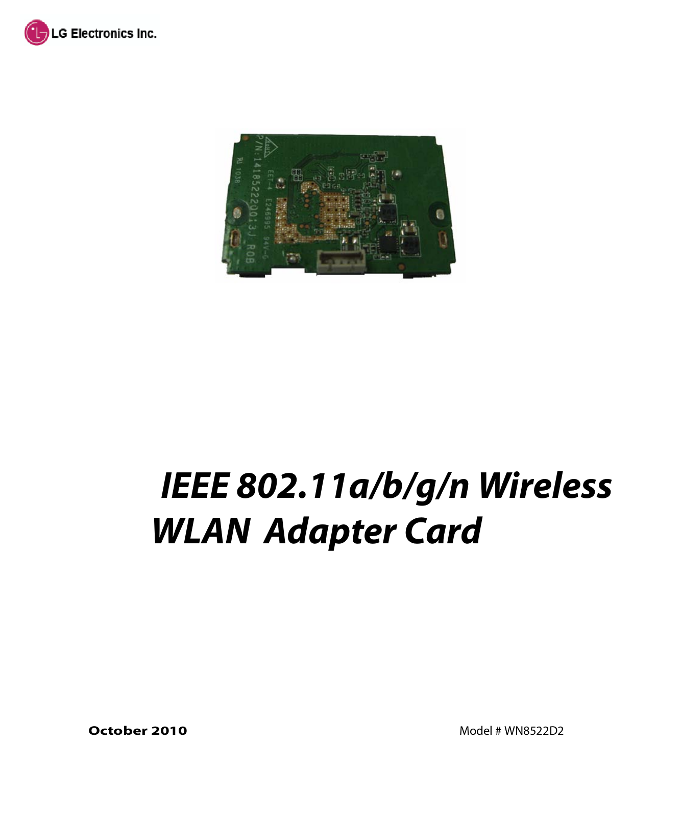 LG 9QK-WN8522D2 User Manual