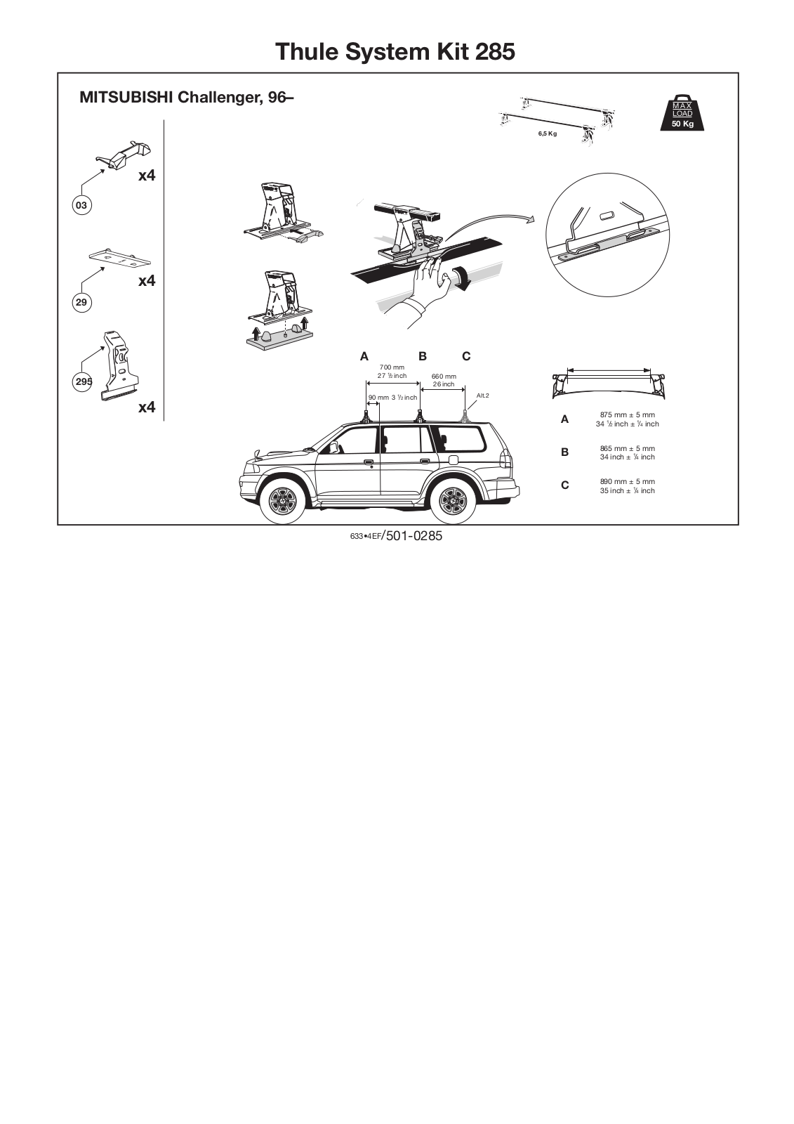 Thule 285 User Manual