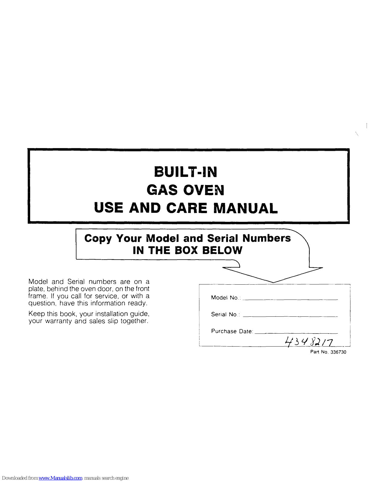 Roper B4007B0, B4007X0 Use And Care Manual - ManualMachine.com